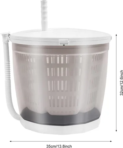 Vista 8 de Lavadora manual, lavadora de manivela 2 en 1 con secadora giratoria, mini lavadora manual compacta para RV, viajes, camping, artículos pequeños