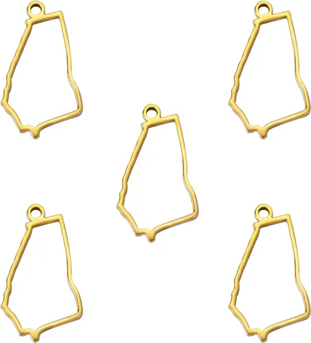 Vista 74 de kkjoy 5 piezas de dijes de mapas de continentes huecos de EE. UU. con colgante para hacer joyas y manualidades, accesorios de mini dijes de acero