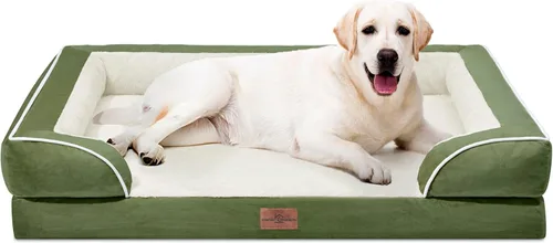 Vista 156 de Comfort Expression Cama ortopédica para perros extra grandes de 45 x 35 pulgadas, cama para mascotas XL de espuma tipo caja de huevos impermeable