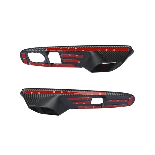 Vista 4 de Cubierta del panel de interruptor de elevación de ventana para Chevy Corvette C8 2020-2023 de fibra de carbono