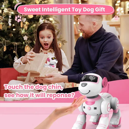 Vista 8 de Perro robot para niños de 7 a 8 años, juguetes robot interactivo con control remoto y función táctil de seguimiento y tacto robótico para perros