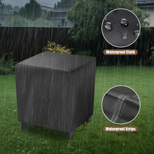 Vista 3 de Funda pequeña para muebles de exterior, fundas cuadradas de 15 pulgadas para mesa de patio, impermeable, para mesa auxiliar pequeña, 15 x 15 x 18