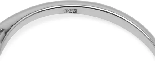 Vista 4 de Silvershake Anillo de plata de ley 925 chapada en oro blanco o amarillo con piedra natal de piedra natal de forma redonda de diseño pequeño