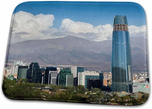 3dRose Chile, Santiago, Providencia Building and Gran Torre... - Bathroom Bath Rug Mats (rug-208620-1)