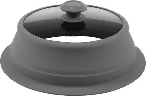 Vista 14 de Tapa plegable para salpicaduras de microondas con cubierta de vidrio templado ventilado, tapa wok apta para microondas, olla vaporera de 10.5 a 11