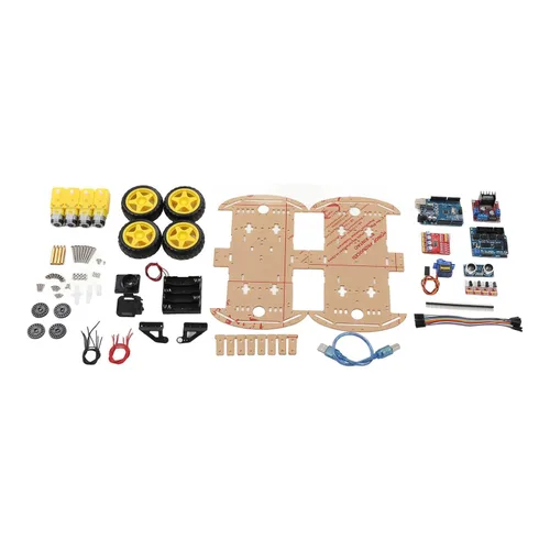 Vista 2 de Kit de chasis de auto inteligente para bricolaje, motor de seguimiento, robot inteligente 4WD para niños, adolescentes, bricolaje