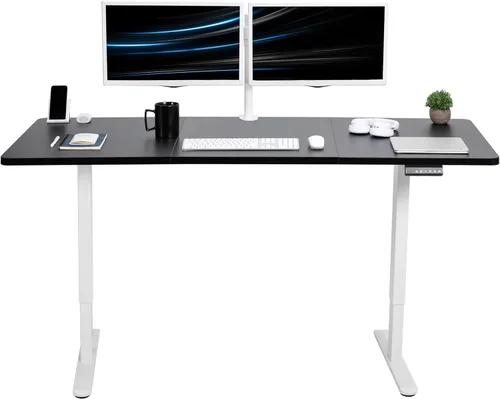 Vista 34 de VIVO DESK-KIT-E2B1B - Escritorio eléctrico de pie con motor doble, ajuste de altura de memoria, serie E2B, marco negro superior negro, DESK-KIT-E2B1B