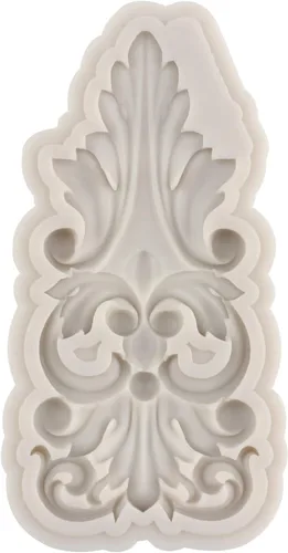 Vista 4 de Moldes de silicona estilo barroco con espirales, moldes de encaje, moldes de flores en relieve, molde de filigrana para decoración de pastel
