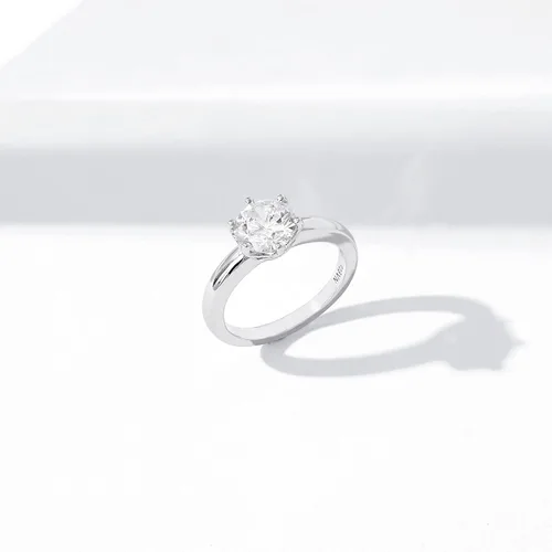 Vista 7 de Tienda Collection Sterling Silver Solitaire Ring set with Round Infinite Elements Cubic Zirconia