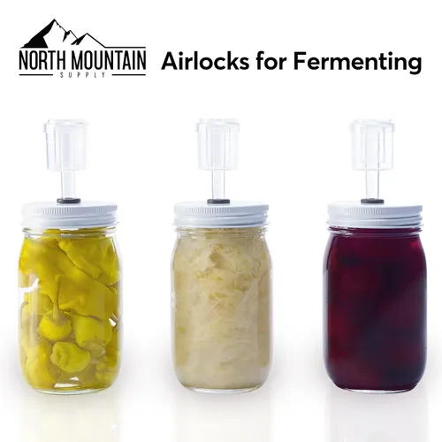 Vista 5 de North Mountain Supply Esclusas de aire de 2 piezas para fermentación, esclusas para elaboración de vino, cerveza y fermentación de alimentos