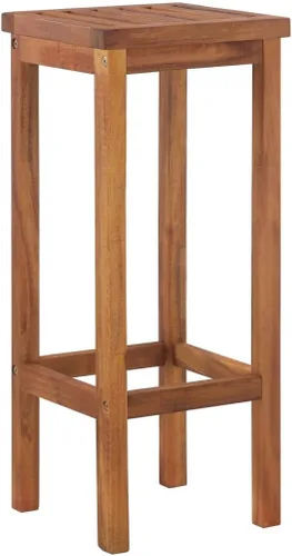 Vista 3 de Sillas de bar, 2 piezas, madera de acacia maciza, para exteriores, patio, comedor, césped, sillas de comedor al aire libre, Sillas para Comedor