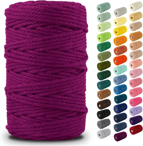 Vista 110 de Nook Theory Hilo de macramé de 3mm 109 yardas - Cuerda de macramé suave de 4mm, 5mm perfecta para nudos - Suministros de macramé para colgadores