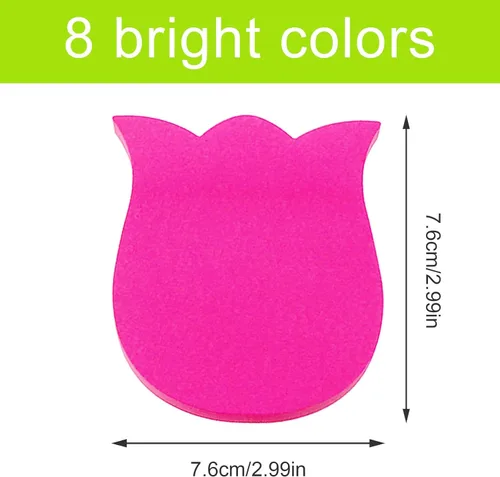 Vista 2 de Notas adhesivas, 560 hojas de 3 x 3 pulgadas, bloc de notas autoadhesivas en forma de tulipán, notas adhesivas de color, almohadillas autoadhesivas