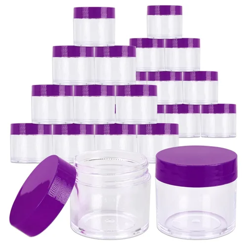 Vista 36 de Beauticom 1.06 oz/1.0 fl oz (1 fl. oz.) Tarros de plástico transparente de doble pared a prueba de fugas con tapas superiores planas para cremas