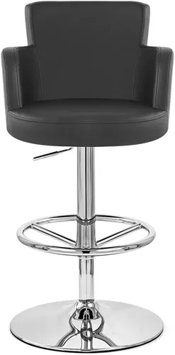 Vista 13 de ZURI Taburete de bar giratorio de altura ajustable Chateau con base cromada - Blanco