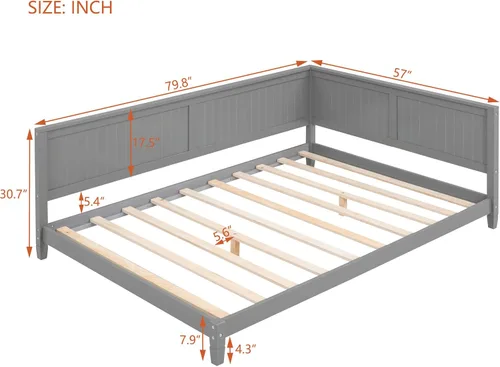 Vista 29 de Harper & Bright Designs Marco de sofá cama individual, plataforma de tamaño individual con soporte de listones, sofá cama individual de madera