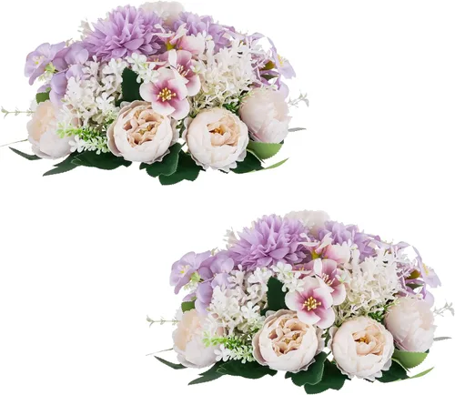 Vista 10 de Bolas de Flores Inweder para Centros de Mesa: 10 Piezas de Flores Blancas para Centros de Mesa Arreglos Florales Centro de Mesa para Boda, Fiesta