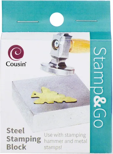 Cousin DIY 34708703 Stamp & Go - Bloque de estampado de acero, color plateado