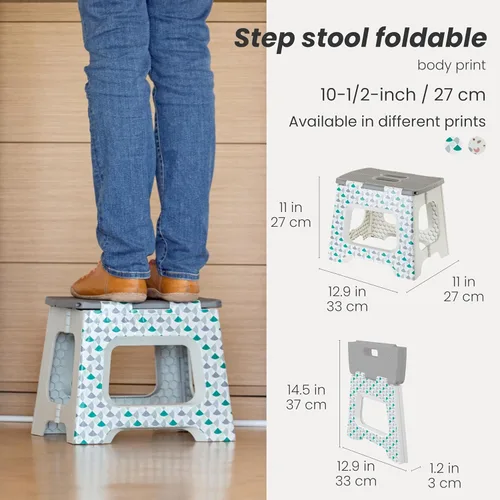 Vista 46 de Vigar Taburete compacto plegable, taburetes de 10-1/2 pulgadas para adultos de hasta 330 libras, taburete ligero, taburete plegable antideslizante