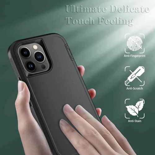 Vista 2 de Funda para iPhone 12 Pro Max con protector de pantalla HD, resistente a los golpes, al polvo y a las caídas, funda de 3 capas para iPhone 12 Pro Max