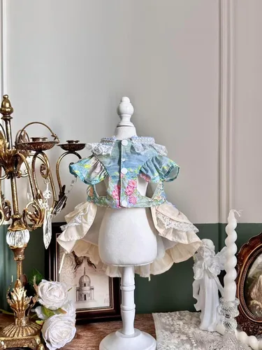 Vista 156 de Moda Vestido de Princesa de Encaje para Perro Cachorro Dulce para Perro EXTRAL Pequeño y Pequeño A-Negro XX-Pequeño