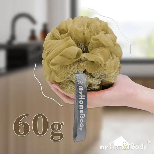 Vista 5 de myHomeBody Esponja de lufa de 2.16 onzas, exfoliante corporal, esponja de baño, esponja para mujeres, hombres, esponja exfoliante para ducha