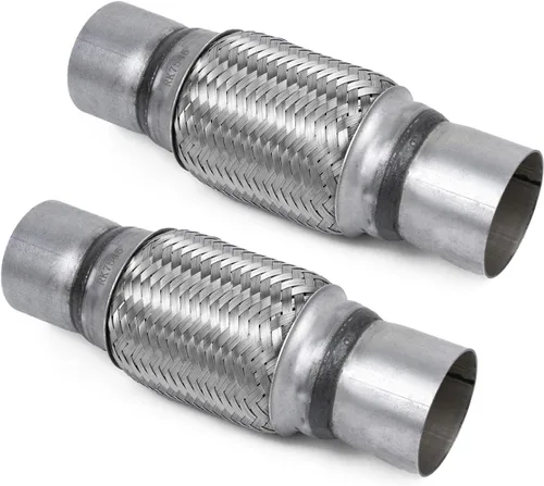 Vista 9 de Tubo flexible de escape, 2.5 x 4 x 8 pulgadas de longitud total, tubo flexible de doble trenza de acero inoxidable resistente
