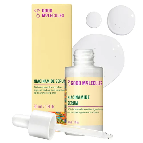 Good Molecules Suero de niacinamida - Suero facial B3 equilibrante de niacinamida al 10% para acné, tono, textura, iluminador e hidratante para el