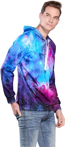 Vista 5 de Sudaderas unisex con estampado 3D Galaxy con capucha y bolsillos grandes