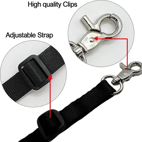 Vista 3 de Clip de seguridad ajustable para perros pequeños, clip de doble extremo suave para collar deslizante para correa de arnés de perro
