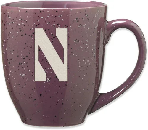 Vista 21 de Rico Industries NCAA Saint Joseph's (PA) Hawks Logo Principal Color Marrón 16 oz Logotipo del Equipo de Color Láser Grabado en Cerámica Moteada Taza