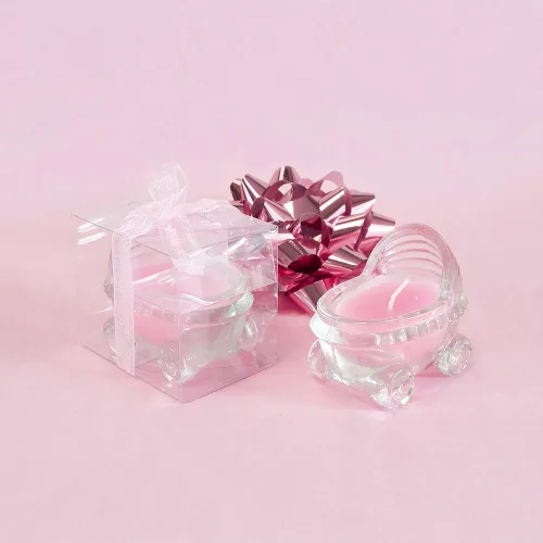 Lunaura 12 velas perfumadas de cristal rosa en polvo para bebé, vela de cera de palma, regalos de baby shower, acento decorativo, decoración del