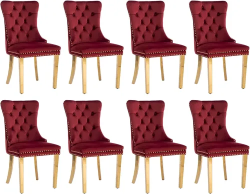 Vista 108 de SoarFlash Juego de 6 sillas de comedor de terciopelo, silla lateral de respaldo alto, silla lateral tapizada moderna de alta gama con capitoné