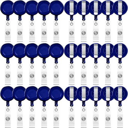 Vista 14 de Zonon 3 clips retráctiles para tarjetas de identificación con clip de cinturón de metal para colgar tarjetas, llaveros, soportes para tarjetas