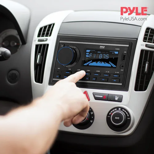 Vista 8 de Pyle Receptor estéreo marino Bluetooth para barco, unidad principal marina, receptor estéreo doble DIN, amplificador de potencia - Llamadas manos