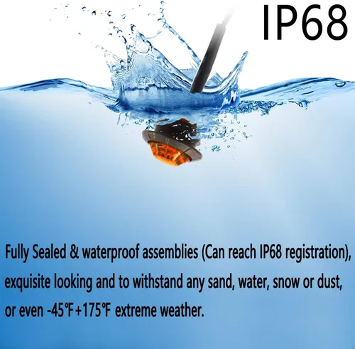 Vista 2 de KEING Mini pequeño redondo 3/4 pulgadas 12 V ámbar LED botón luz luz indicadora universal marcador lateral luces impermeable camión remolque autobús