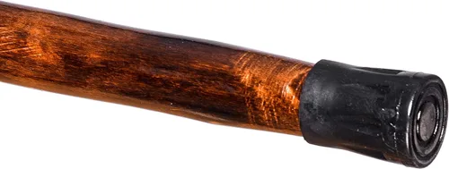 Vista 5 de Bastón de senderismo hecho a mano de madera natural, 55 pulgadas de largo, con correa de mano y cubierta de punta de goma, revestimiento de pintura