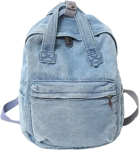 Vista 33 de MaxxCloud Mochila vintage de mezclilla para computadora portátil, estilo casual, de lona, ligera, bolsa de hombro