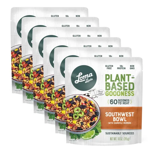 Vista 3 de Loma Linda - Paquetes completos de solución de comida a base de plantas (tazón de chipotle del suroeste (10 onzas), paquete de 6
