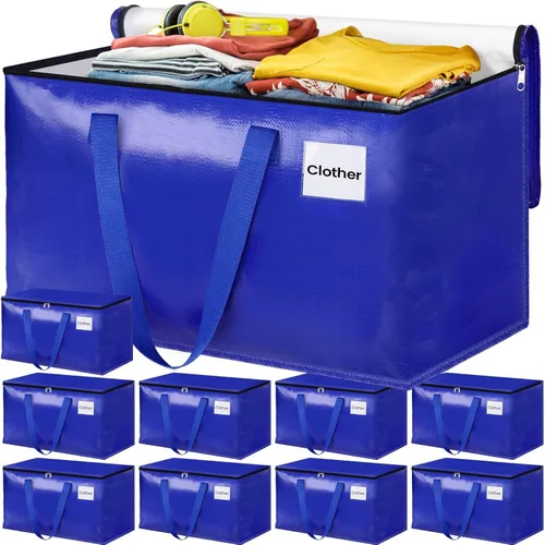Vista 8 de Bolsas de mudanza, bolsas de almacenamiento con asas resistentes y cremalleras resistentes, bolsas de almacenamiento para ahorrar espacio, mudanza