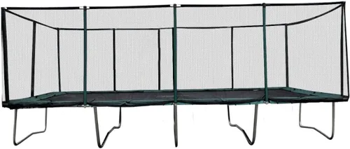Vista 6 de Trampolín Rectangular Happy Trampoline Pro - Resistente de Servicio Pesado con Capacidad de Salto de 750 libras y Cerramiento de Red - Grande