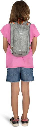 Vista 13 de Osprey Moki 3L Mochila de ciclismo para niños con depósito hidráulico, Estampado De Dino Hambriento, 40L US