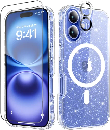 Vista 19 de MIODIK - Funda compatible con iPhone 13 Pro, con protector de pantalla + protector de lente de cámara, funda transparente protectora y a prueba