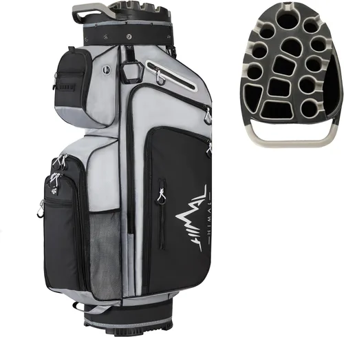 Vista 10 de UNIHIMAL Bolsa de carrito de golf de 14 vías, bolsa de golf de longitud completa premium para hombres con bolsillo magnético de cuero, asas