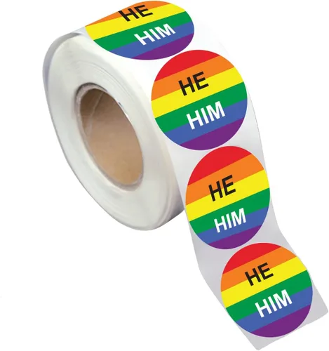 Vista 7 de Pegatinas de bandera bisexual para el mes del orgullo - Venta al por mayor Bi-Pride en un rollo (2 rollos - 500 calcomanías)