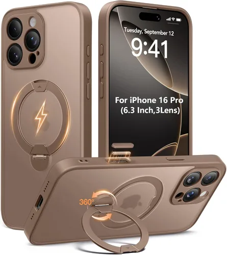 Vista 9 de Funda magnética mejorada para iPhone 14 Pro, soporte irrompible y magnético, protección de grado militar, funda para teléfono compatible