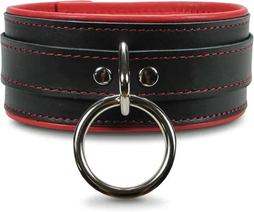 Vista 10 de Melanie Collar Latigo Leather Lambskin O-Ring Handmade Padded Leather Collar