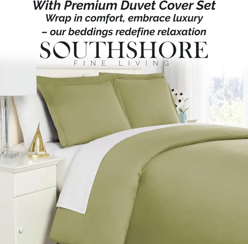 Vista 79 de Southshore Fine Living, Inc. Juego de funda de edredón tamaño individual/XL, reversible, juego de ropa de cama náutica/costera, resistente a