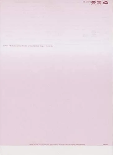 PAPEL EN BLANCO DE DECLARACIÓN PERFORADO - MASTERCARD, VISA, AND DISCOVER LOGOS (500 BURDEOS)