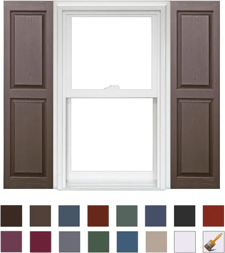 Vista 35 de Persianas de vinilo Homeside con panel elevado (1 par), 14-1/2 pulgadas x 59 pulgadas, color azul índigo 610 Azul Ingido